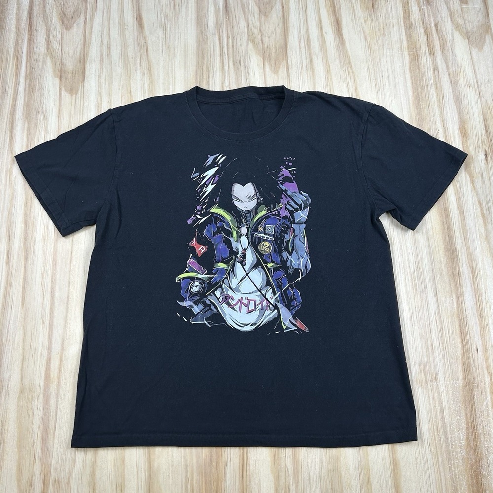 Dragon Ball Z Shirt Mens Large Android 17 Anime T Shirt Tee Black